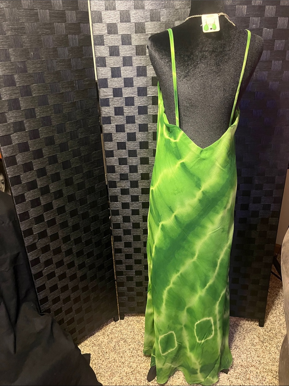 Green Tie-Dye Maxi Slip Dress - Picture 2 of 2